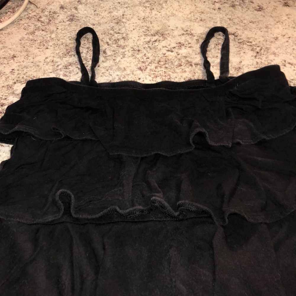 Gap Black Ruffle Spaghetti Strap Tank - Picture 2 of 4